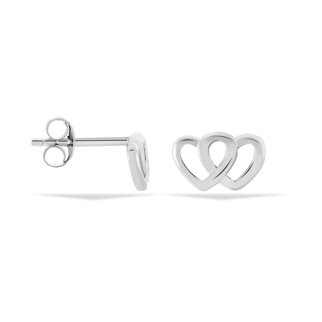 Boucles D'oreilles Puces Lehinaae Argent Blanc – Image 2