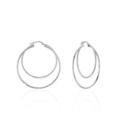 Créoles Argent Blanc Marjorie