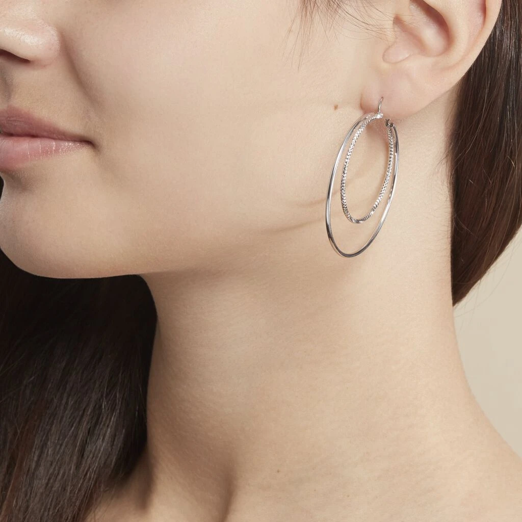 Créoles Argent Blanc Marjorie – Image 5