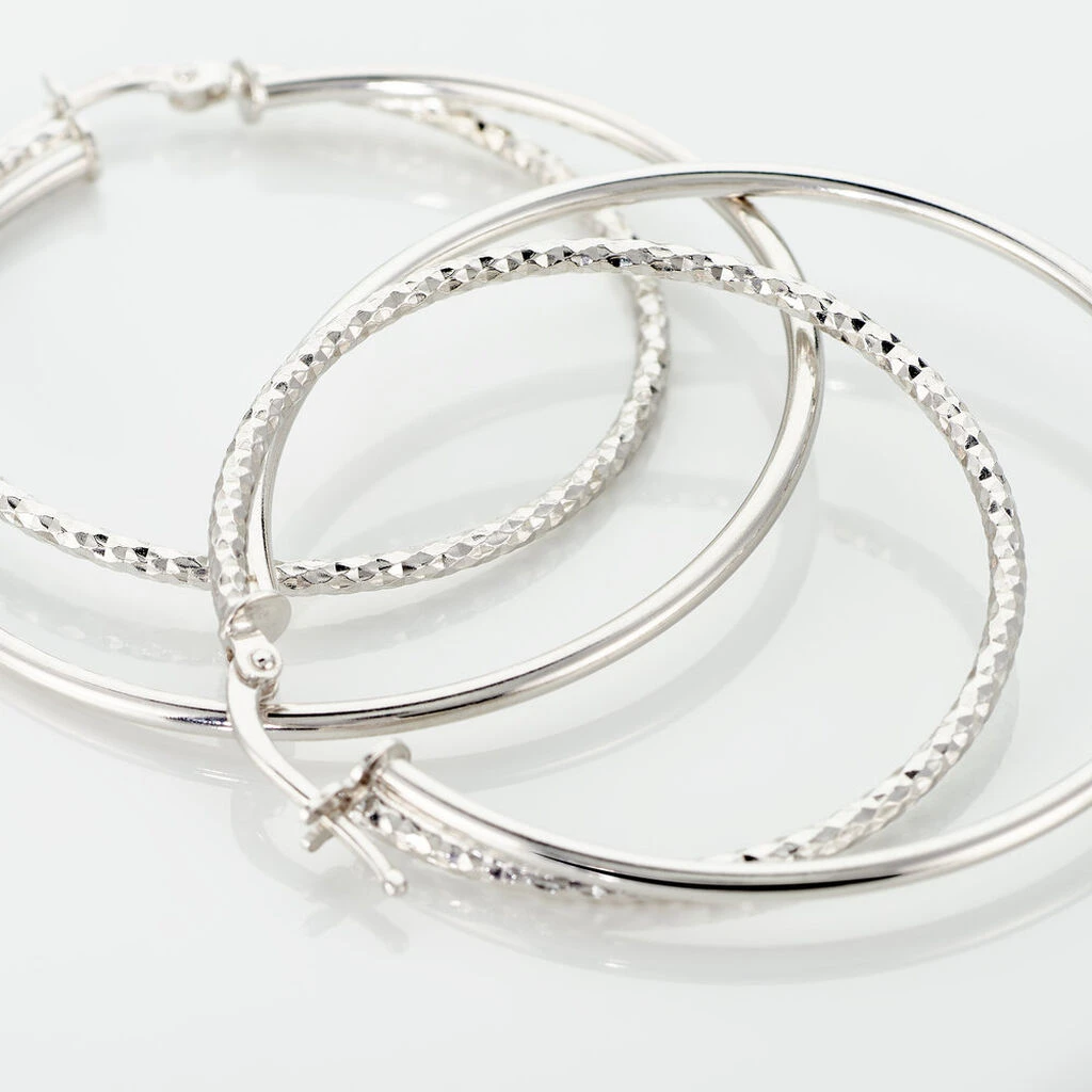 Créoles Argent Blanc Marjorie – Image 4