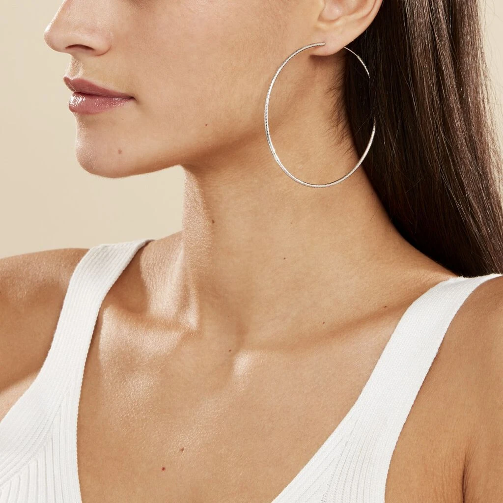 Créoles Argent Blanc Agathe – Image 4