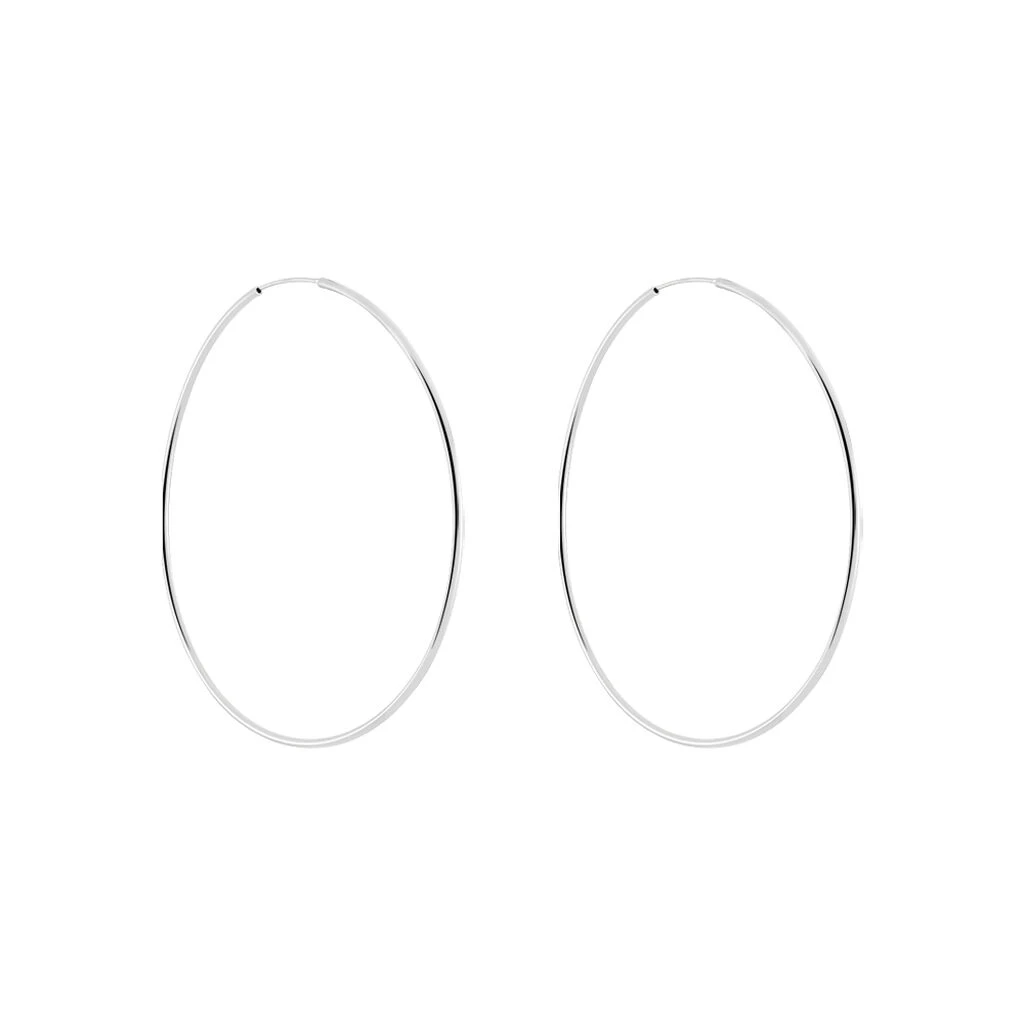 Créoles Argent Blanc Agathe – Image 2