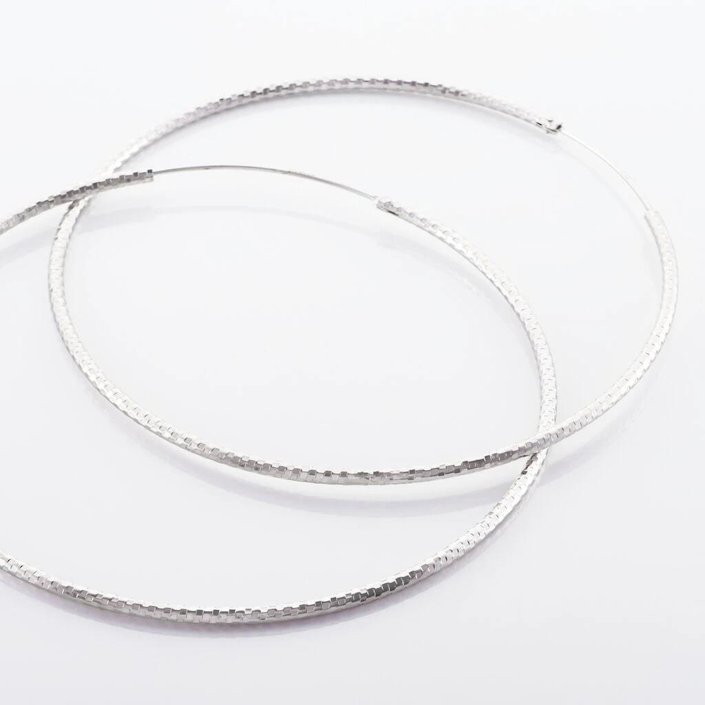 Créoles Argent Blanc Agathe – Image 3