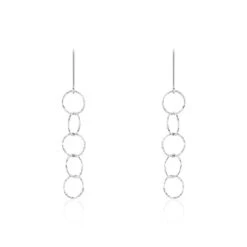 Boucles D'oreilles Pendantes Bulle Argent Blanc