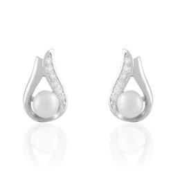 Boucles D'oreilles Puces Marie-magdeleine Argent Perle D'imitation