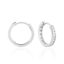 Créoles Calissa Argent Blanc Oxyde De Zirconium