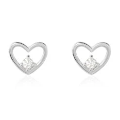 Boucles D'oreilles Puces Argent Blanc Sabino Oxydes De Zirconium