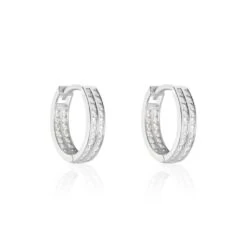 Créoles Argent Blanc Taki Oxydes De Zirconium