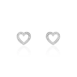 Boucles D'oreilles Puces Quintin Argent Blanc Oxyde De Zirconium