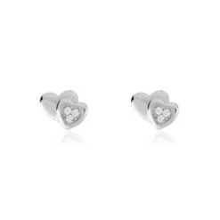 Boucles D'oreilles Puces Argent Blanc Dounyo Oxydes De Zirconium