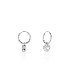 Créoles Argent Blanc Dahud Oxydes De Zirconium