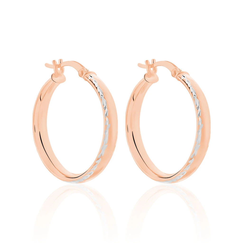 Créoles Argent Rose Ava – Image 2