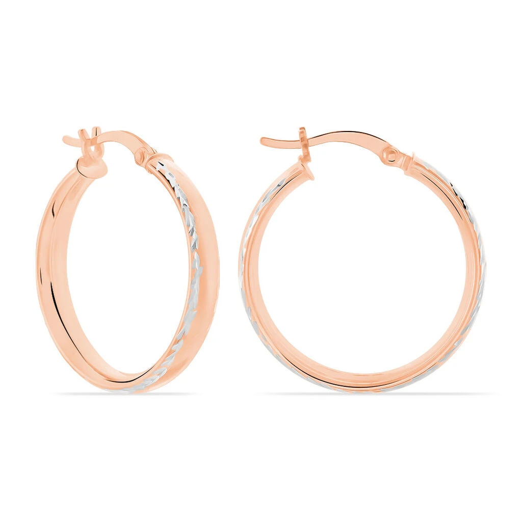 Créoles Argent Rose Ava – Image 3