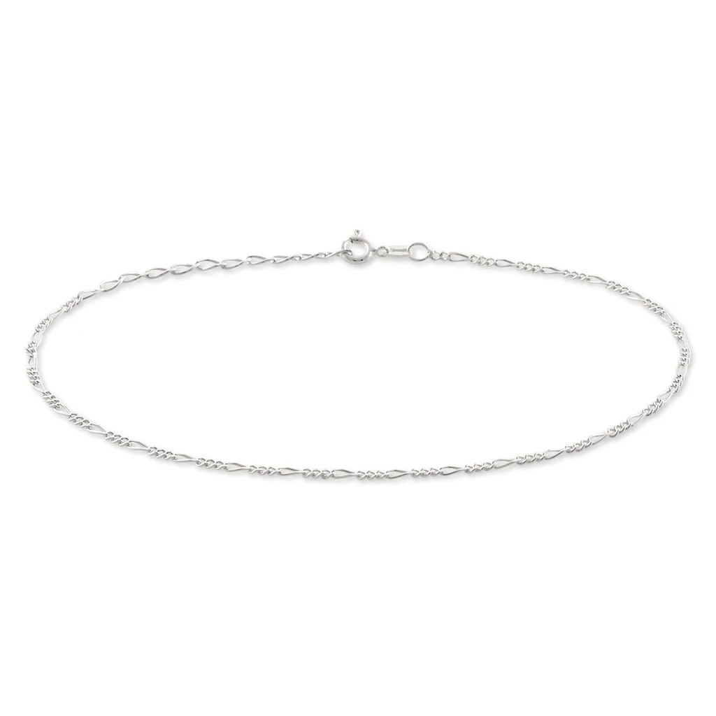 Chaîne De Cheville Cleona Maille Alternee 1/3 Argent Blanc