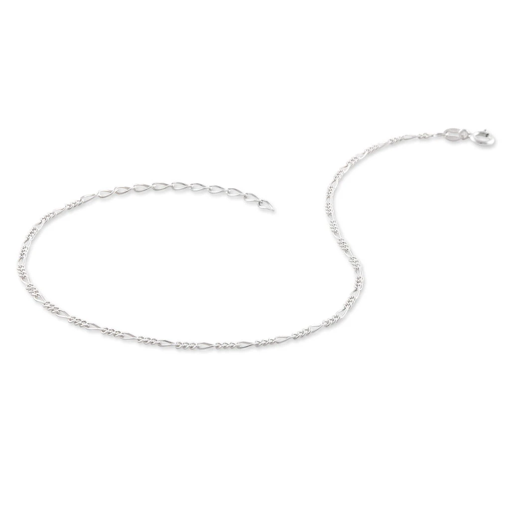Chaîne De Cheville Cleona Maille Alternee 1/3 Argent Blanc – Image 2