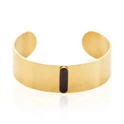 Bracelet Manchette Acier Doré Volcanus Agate