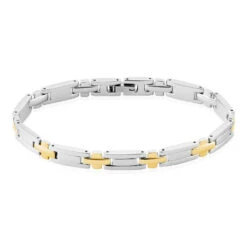 Bracelet Pierre Acier Bicolore