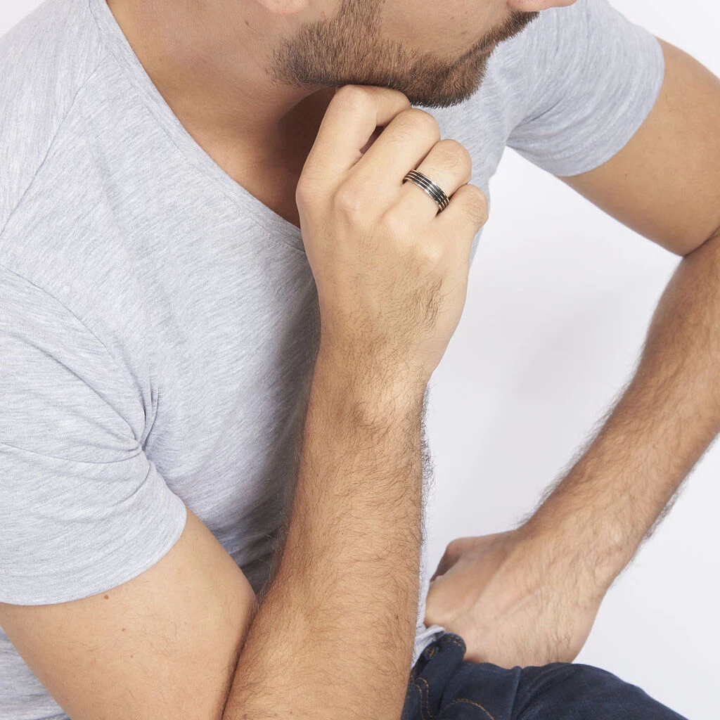 Bague Wallace Acier Blanc – Image 5