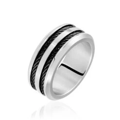 Bague Men's Steel Acier Blanc
