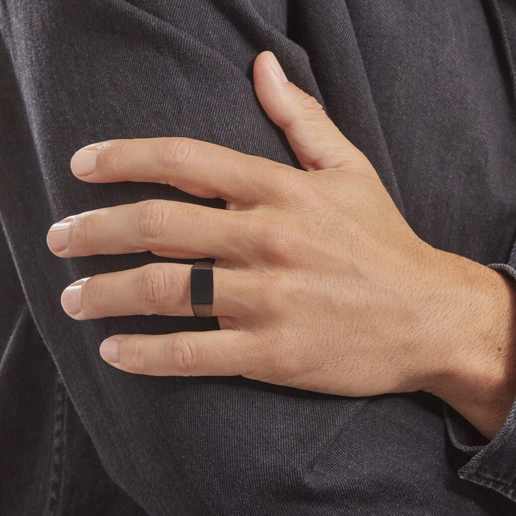 Chevalière Acier Noir Luciano – Image 5