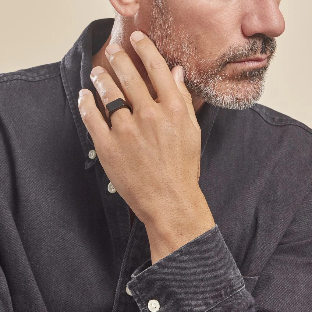 Chevalière Acier Noir Luciano – Image 6