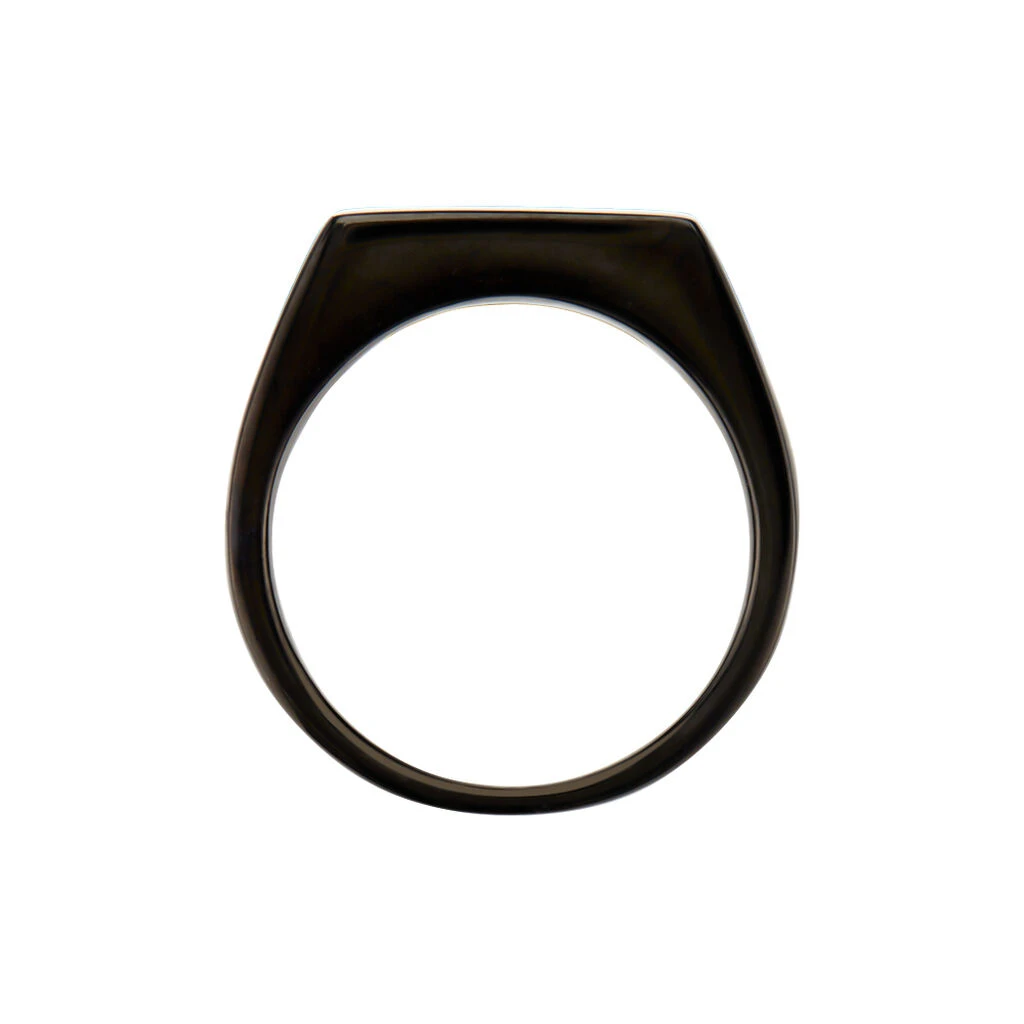 Chevalière Acier Noir Luciano – Image 3