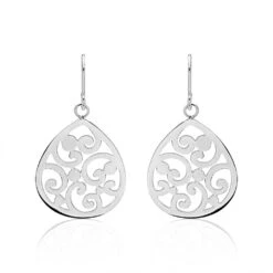 Boucles D'oreilles Pendantes Leylia Acier Blanc
