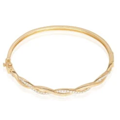 Bracelet Jonc Imae Plaqué Or Jaune Oxyde De Zirconium