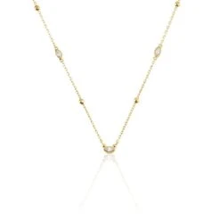 Collier Sautoir Plaqué Or Jaune Kristia Oxydes De Zirconium