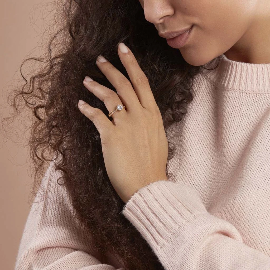 Bague Solitaire Sarah-lee Plaqué Or Jaune Oxyde De Zirconium – Image 5