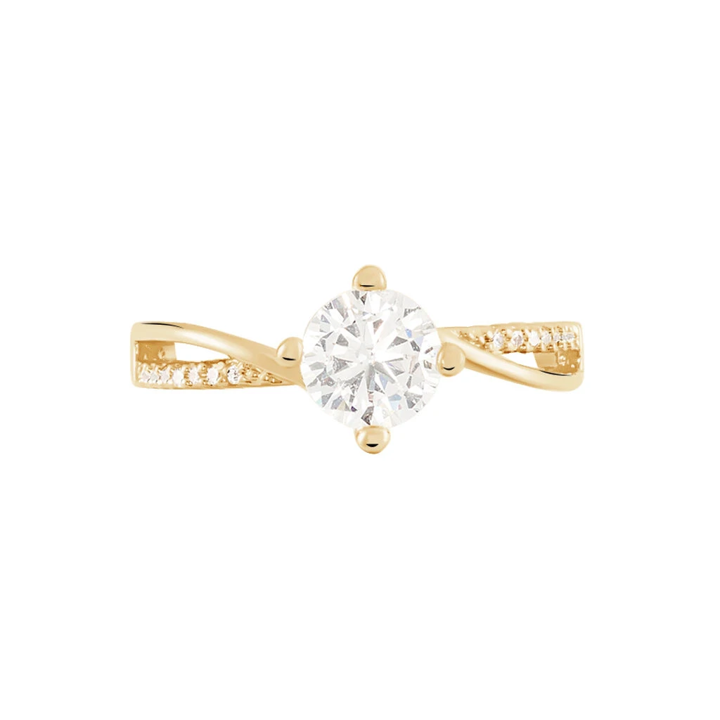 Bague Solitaire Sarah-lee Plaqué Or Jaune Oxyde De Zirconium – Image 2