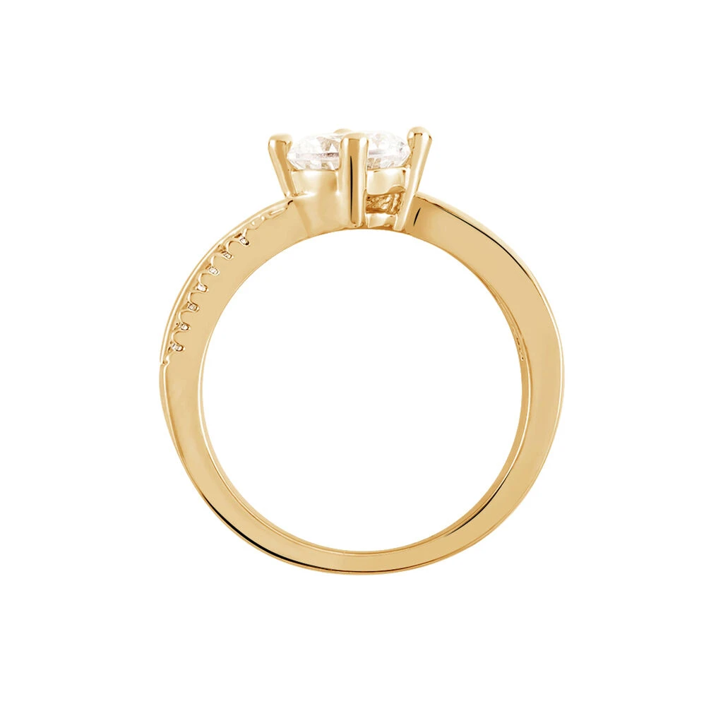 Bague Solitaire Sarah-lee Plaqué Or Jaune Oxyde De Zirconium – Image 3