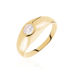 Bague Posie Plaqué Or Jaune Oxyde De Zirconium