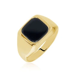 Chevalière Kauai Plaqué Or Jaune Pierre De Synthese