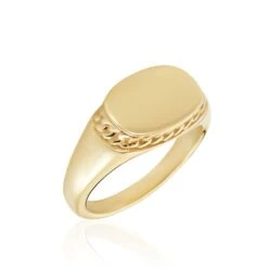 Chevalière Plaqué Or Jaune Nail