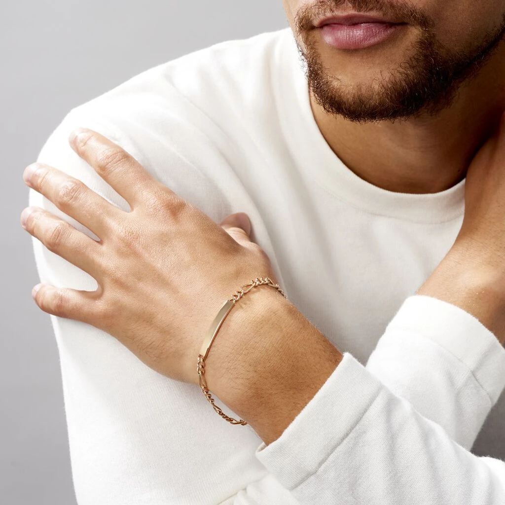 Bracelet Identité Plaqué Or Jaune Bixente – Image 3
