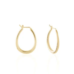 Créoles Olivia Ovale Plaqué Or Jaune