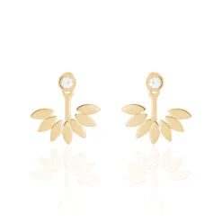 Bijoux D'oreilles Varia Plaqué Or Jaune Oxyde De Zirconium