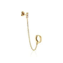 Bijou D'oreille Unitaire Plaqué Or Maverick Oxyde De Zirconium