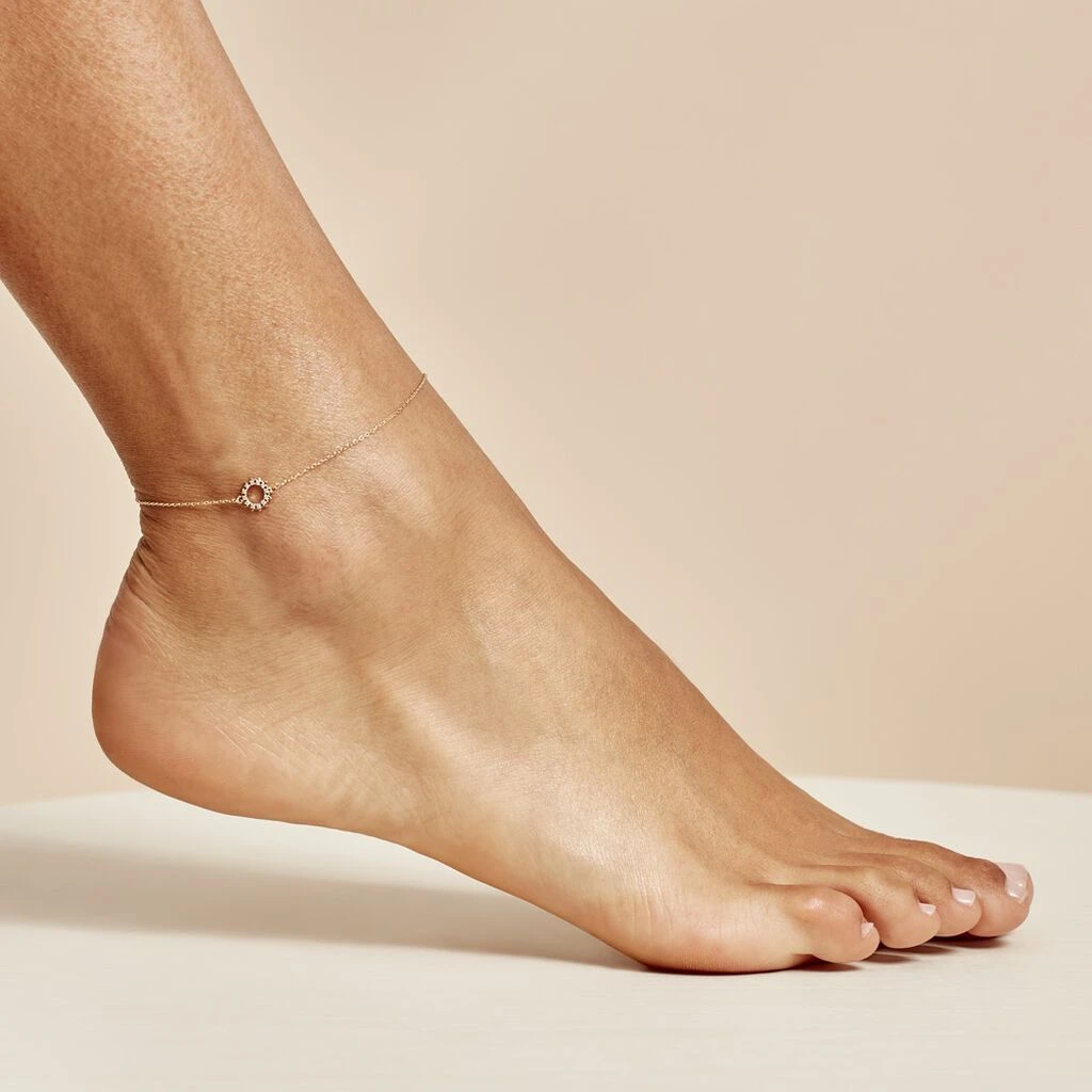 Chaîne De Cheville Aku Plaqué Or Doré Oxyde De Zirconium Blanc – Image 3