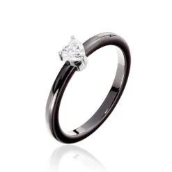 Bague Diompolo Argent Blanc Céramique Et Oxyde De Zirconium