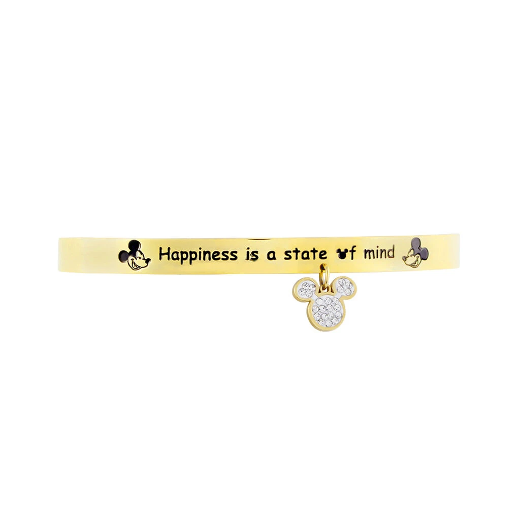 Bracelet Jonc Disney Acier Doré Cristaux – Image 2