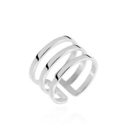 Bague Ajustable Adel Acier Blanc
