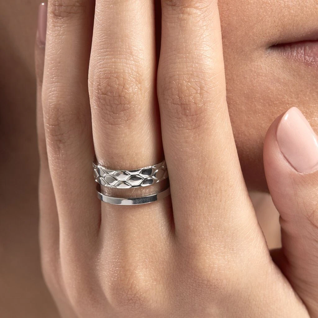 Bague Ajustable Abram Acier Blanc – Image 6