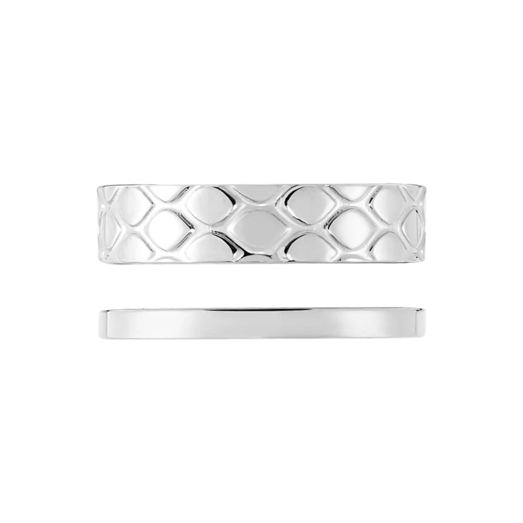 Bague Ajustable Abram Acier Blanc – Image 2