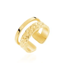 Bague Ajustable Abram Acier Doré