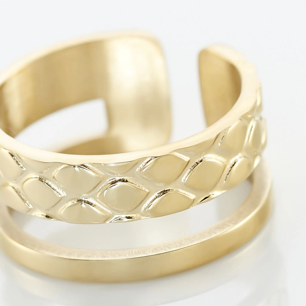 Bague Ajustable Abram Acier Doré – Image 4