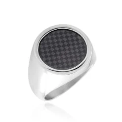 Chevalière Phebus Him Acier Blanc