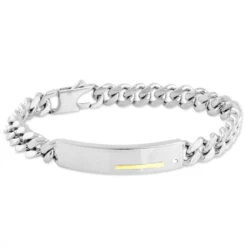 Bracelet Identité Adoline Acier Blanc Diamant